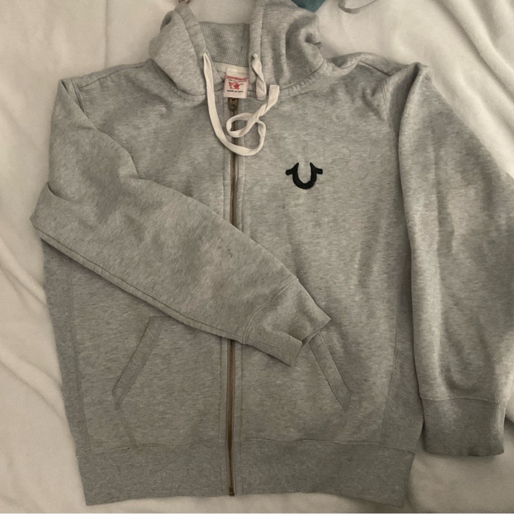 Gray True Religion Hoodie Sweater
